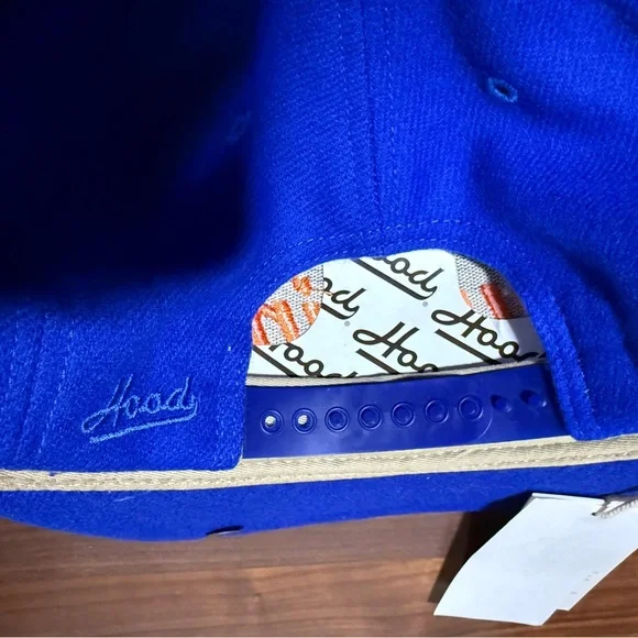 Hood Flushing Queens Snapback in Royal/Orange Merino Wool Twill Hat Cap NY Mets